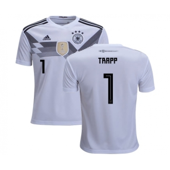 Germany 1 Trapp White Home Kid Soccer Country Jersey