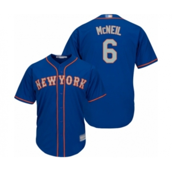 Men's New York Mets 6 Jeff McNeil Replica Royal Blue Alternate Road Cool Base Baseball Jersey