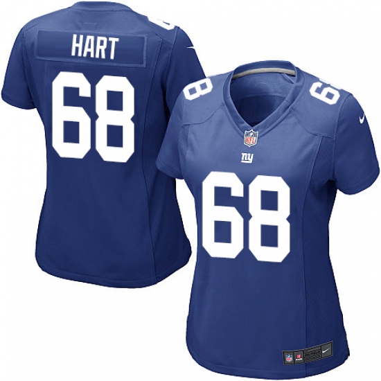 Women's Nike New York Giants 68 Bobby Hart Game Royal Blue Team Color NFL Jersey