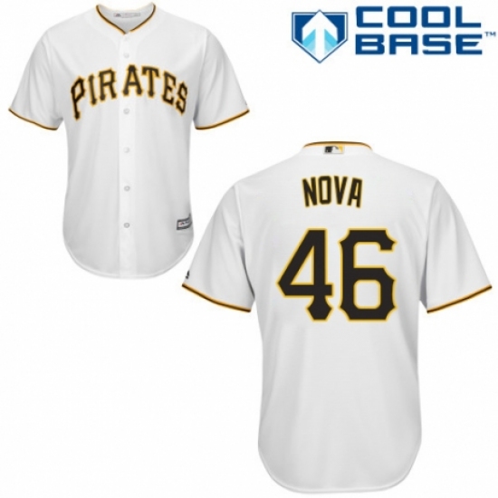 Men's Majestic Pittsburgh Pirates 46 Ivan Nova Replica White Home Cool Base MLB Jersey