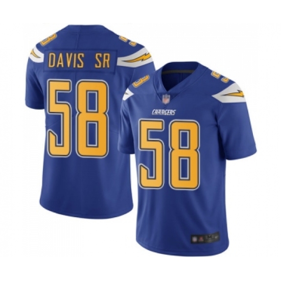 Youth Los Angeles Chargers 58 Thomas Davis Sr Limited Electric Blue Rush Vapor Untouchable Football Jersey