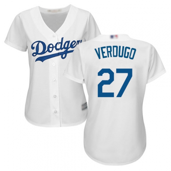 Women's Los Angeles Dodgers 27 Alex Verdugo White Home Stitched Baseball Jersey