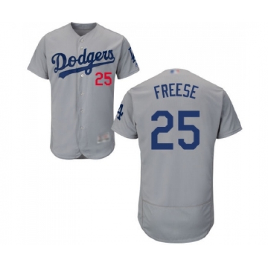 Men's Los Angeles Dodgers 25 David Freese Gray Alternate Flex Base Authentic Collection Baseball Jersey