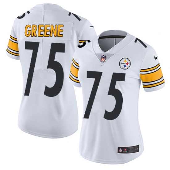 Women's Nike Pittsburgh Steelers 75 Joe Greene White Vapor Untouchable Limited Player NFL Jersey