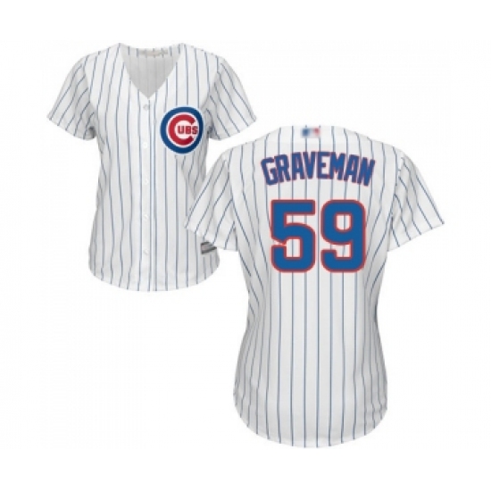 Women's Chicago Cubs 59 Kendall Graveman Authentic White Home Cool Base Baseball Jersey