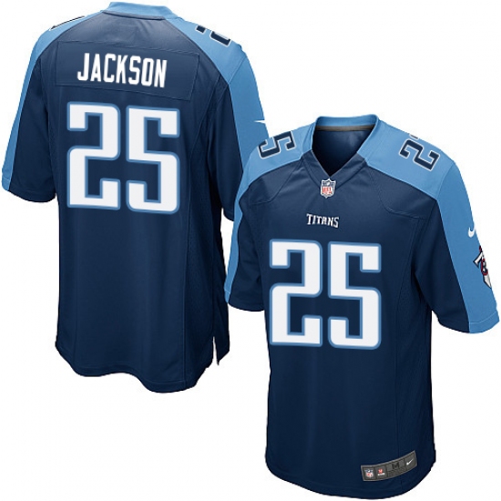 Men's Nike Tennessee Titans 25 Adoree' Jackson Game Navy Blue Alternate NFL Jersey