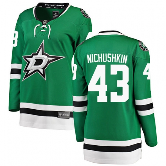 Women's Dallas Stars 43 Valeri Nichushkin Authentic Green Home Fanatics Branded Breakaway NHL Jersey