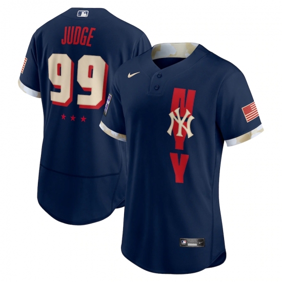 Men's New York Yankees 99 Aaron Judge Nike Navy 2021 MLB All-Star Game Authentic Player Jersey