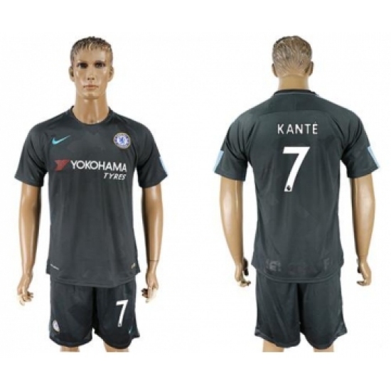 Chelsea 7 Kante Black Soccer Club Jersey