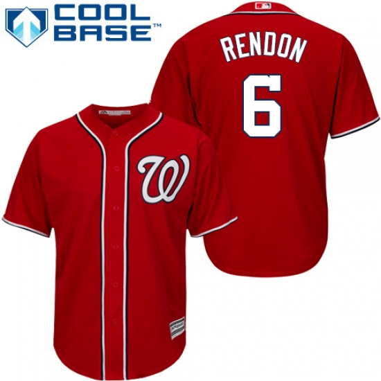 Youth Majestic Washington Nationals 6 Anthony Rendon Replica Red Alternate 1 Cool Base MLB Jersey