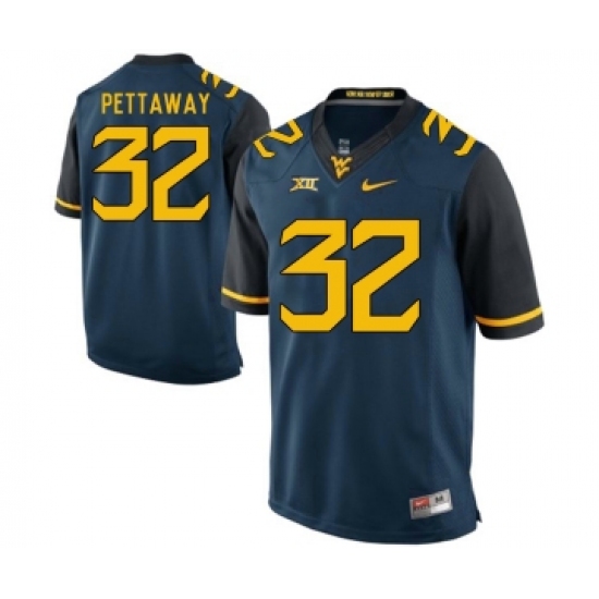 West Virginia Mountaineers 32 Martell Pettaway Navy College Football Jersey