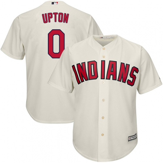Youth Majestic Cleveland Indians 0 B.J. Upton Authentic Cream Alternate 2 Cool Base MLB Jersey