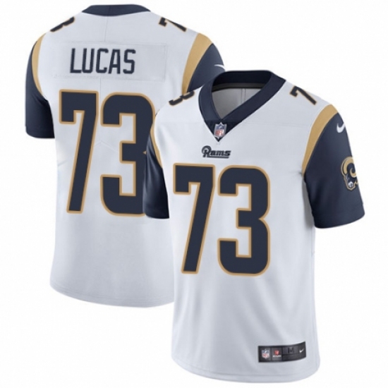 Men's Nike Los Angeles Rams 73 Cornelius Lucas White Vapor Untouchable Limited Player NFL Jersey