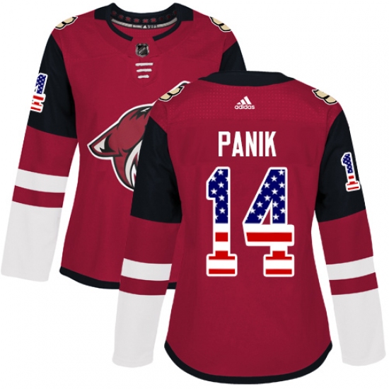 Women's Adidas Arizona Coyotes 14 Richard Panik Authentic Red USA Flag Fashion NHL Jersey