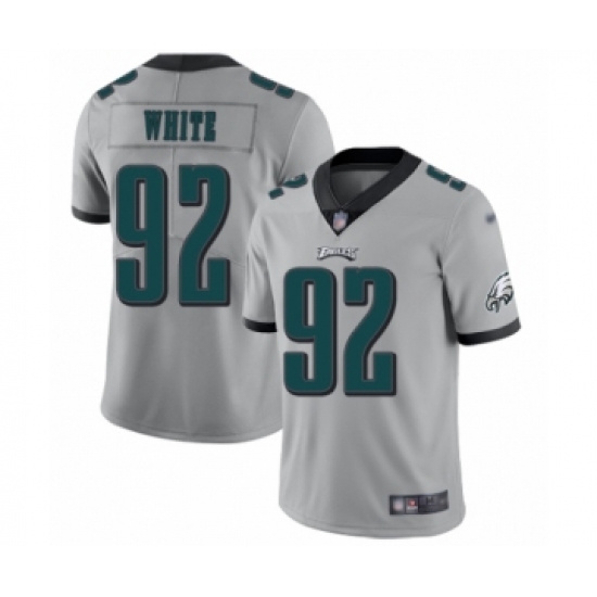 Youth Philadelphia Eagles 92 Reggie White Limited Silver Inverted Legend Football Jersey