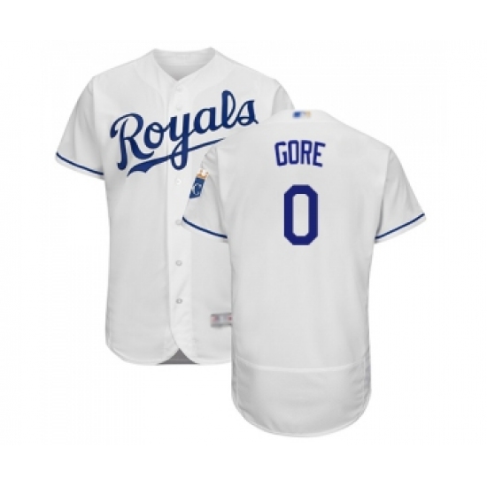 Men's Kansas City Royals 0 Terrance Gore White Flexbase Authentic Collection Baseball Jersey