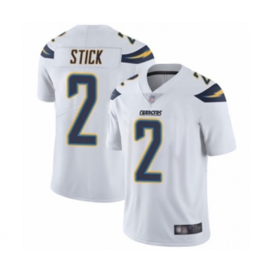 Youth Los Angeles Chargers 2 Easton Stick White Vapor Untouchable Limited Player Football Jersey