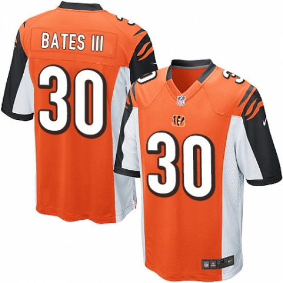 Men's Nike Cincinnati Bengals 30 Jessie Bates III Game Orange Alternate NFL Jersey