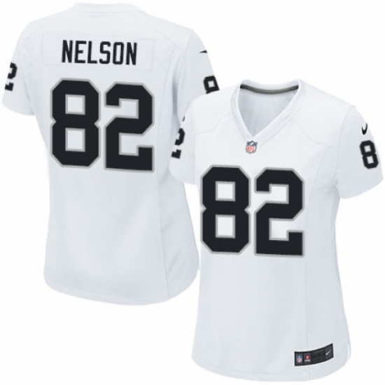 Women's Nike Oakland Raiders 82 Jordy Nelson Game White NFL Jersey