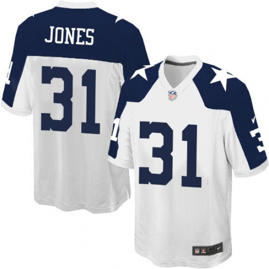 Men's Nike Dallas Cowboys 31 Byron Jones Game White Throwback Alternate NFL Jersey