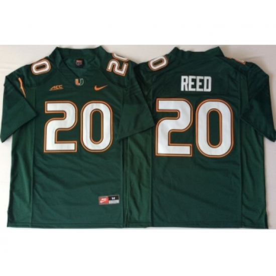 Miami Hurricanes 20 Ed Reed Green Nike College Football Jersey