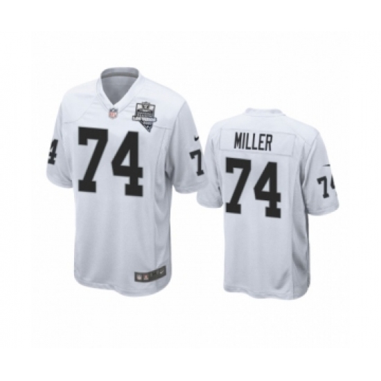 Men's Oakland Raiders 74 Kolton Miller White 2020 Inaugural Season Game Jersey