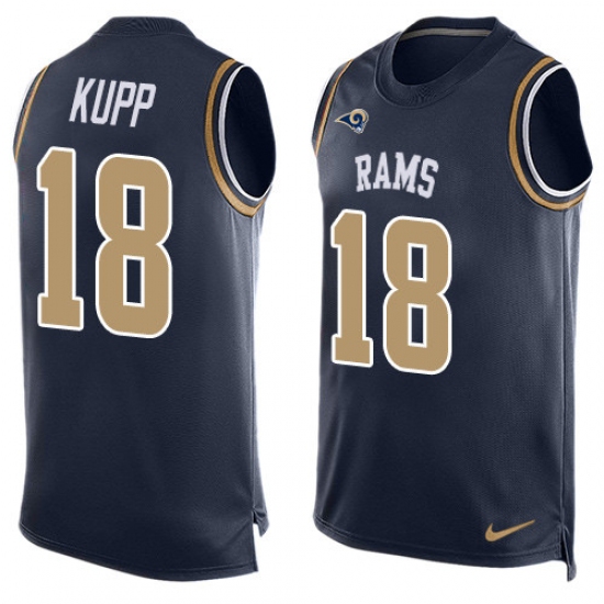 Men's Nike Los Angeles Rams 18 Cooper Kupp Limited Navy Blue Player Name & Number Tank Top NFL Jersey