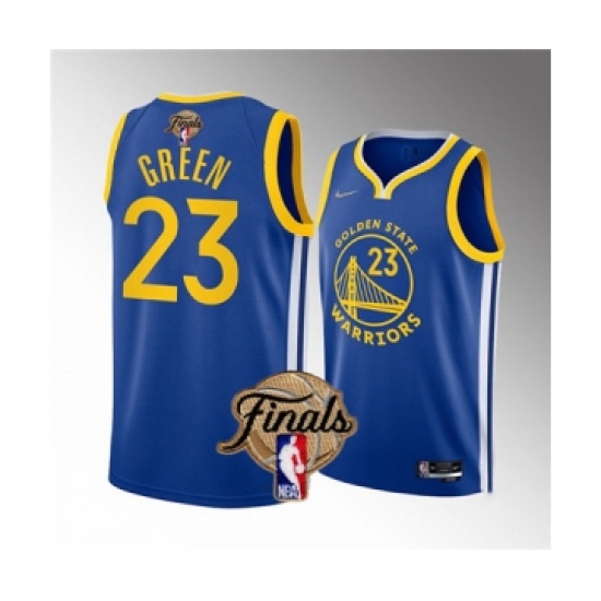 Men's Golden State Warriors 23 Draymond Green 2022 Blue NBA Finals Stitched Jersey