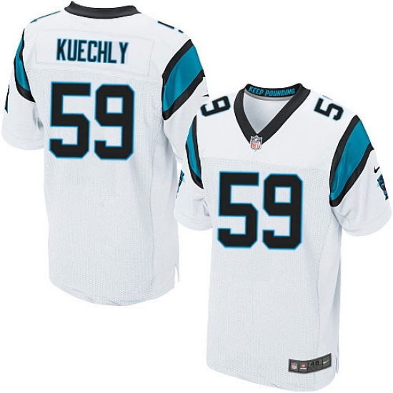 Men's Nike Carolina Panthers 59 Luke Kuechly Elite White NFL Jersey