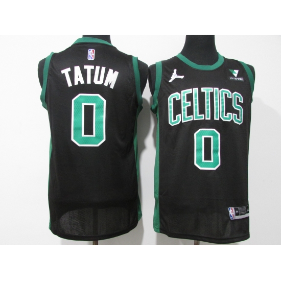 Men's Boston Celtics 0 Jayson Tatum Black Swingman Jersey