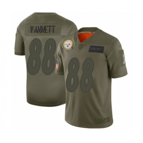 Men's Pittsburgh Steelers 88 Nick Vannett Limited Olive 2019 Salute to Service Football Jersey