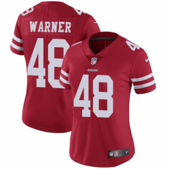 Women's Nike San Francisco 49ers 48 Fred Warner Red Team Color Vapor Untouchable Elite Player NFL Jersey