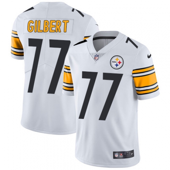 Men's Nike Pittsburgh Steelers 77 Marcus Gilbert White Vapor Untouchable Limited Player NFL Jersey