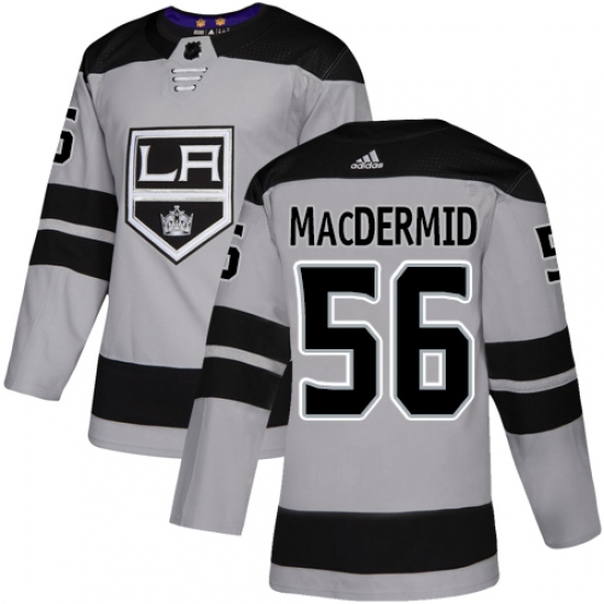 Men's Adidas Los Angeles Kings 56 Kurtis MacDermid Premier Gray Alternate NHL Jersey