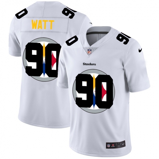 Men's Pittsburgh Steelers 90 T. J. Watt White Nike White Shadow Edition Limited Jersey