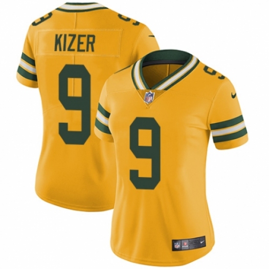 Women's Nike Green Bay Packers 9 DeShone Kizer Limited Gold Rush Vapor Untouchable NFL Jersey