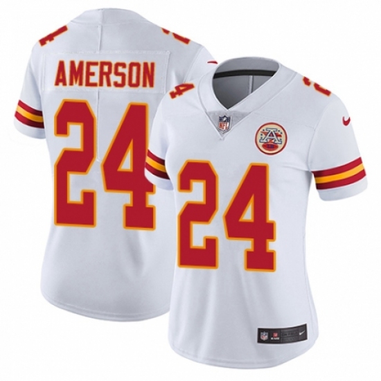 Women's Nike Kansas City Chiefs 24 David Amerson White Vapor Untouchable Elite Player NFL Jersey