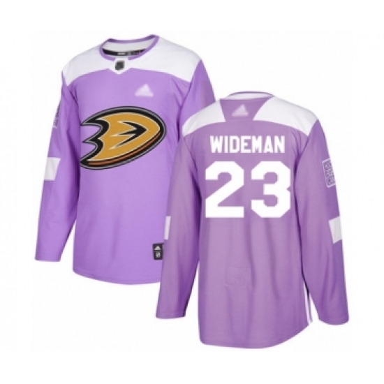 Men's Anaheim Ducks 23 Chris Wideman Authentic Purple Fights Cancer Practice Hockey Jersey