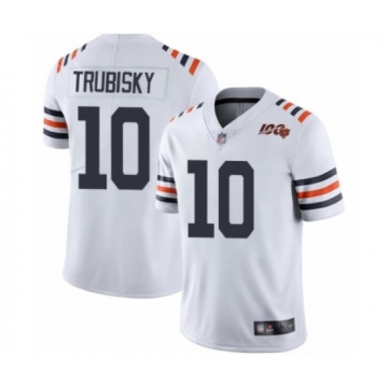 Youth Chicago Bears 10 Mitchell Trubisky White 100th Season Limited Football Jersey