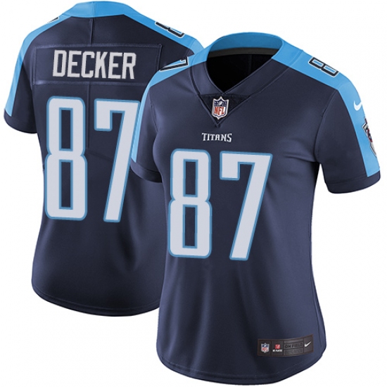 Women's Nike Tennessee Titans 87 Eric Decker Navy Blue Alternate Vapor Untouchable Limited Player NFL Jersey