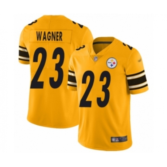 Men's Pittsburgh Steelers 23 Mike Wagner Limited Gold Inverted Legend Football Jersey