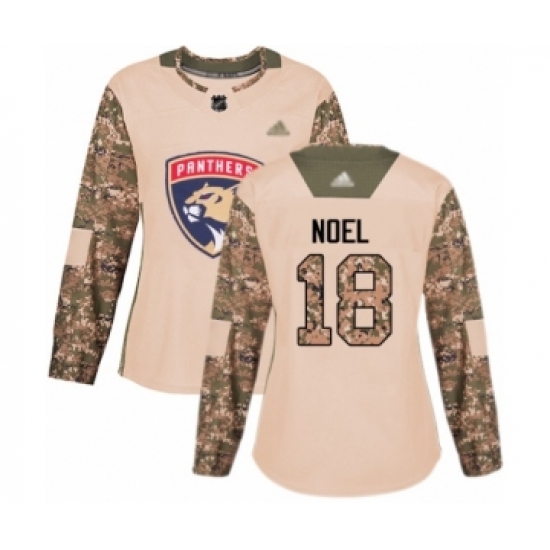 Women's Florida Panthers 18 Serron Noel Authentic Camo Veterans Day Practice Hockey Jersey