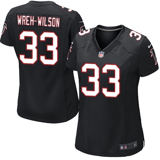 Women's Nike Atlanta Falcons 33 Blidi Wreh-Wilson Game Black Alternate NFL Jersey
