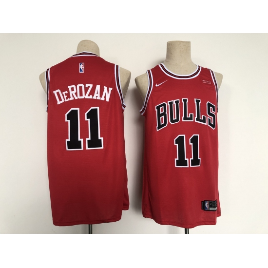 Men's Chicago Bulls 11 DeMar DeRozan Red Stitched Basketball Jersey