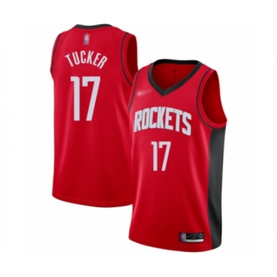 Men's Houston Rockets 17 PJ Tucker Authentic Red Finished Basketball Jersey - Icon Edition