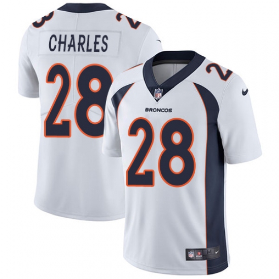 Youth Nike Denver Broncos 28 Jamaal Charles White Vapor Untouchable Limited Player NFL Jersey