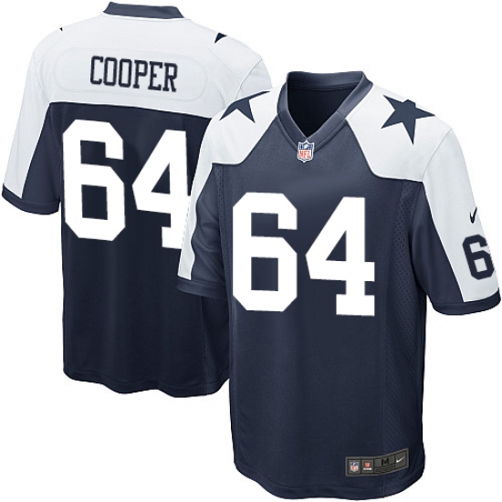 Men's Nike Dallas Cowboys 64 Jonathan Cooper Game Navy Blue Throwback Alternate NFL Jersey