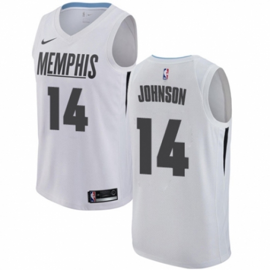 Women's Nike Memphis Grizzlies 14 Brice Johnson Swingman White NBA Jersey - City Edition
