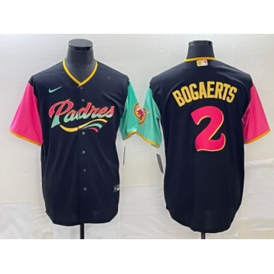 Men's San Diego Padres 2 Xander Bogaerts 2022 Black City Connect Cool Base Stitched Jersey