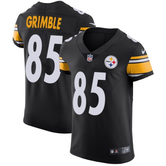 Men's Nike Pittsburgh Steelers 85 Xavier Grimble Black Team Color Vapor Untouchable Elite Player NFL Jersey